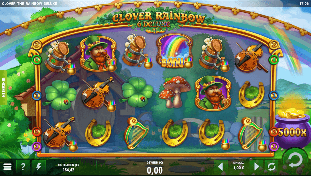 Clover the Rainbow 6 Deluxe irischer Regenbogen-Slot